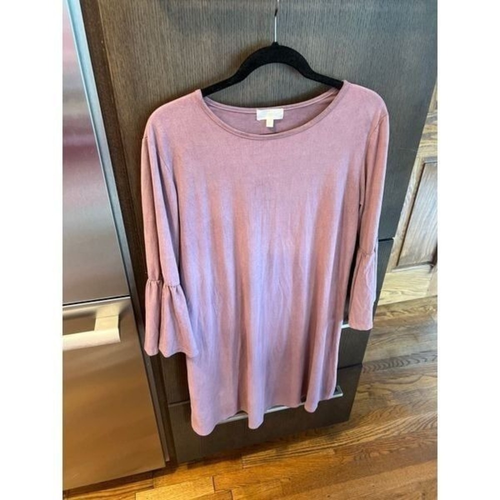 Simply southern purple velvet soft bell sleeve dress size Medium